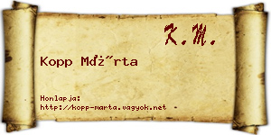 Kopp Márta névjegykártya