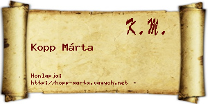 Kopp Márta névjegykártya