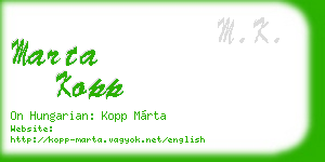 marta kopp business card